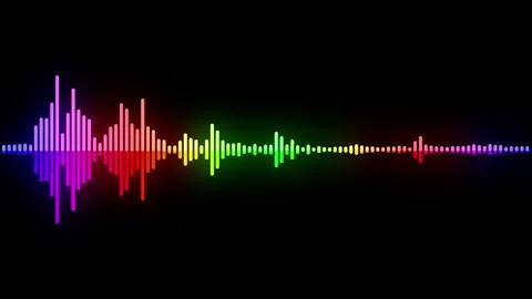 4k abstract music sound wave or audio wavefrom isolated on black background. Stock Footage 280408545