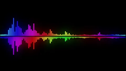 4k abstract music sound wave or audio wavefrom isolated on black background. Stock Footage 280408583