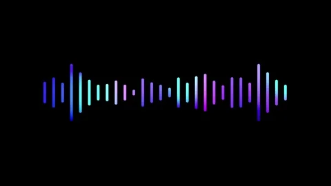 4k abstract music sound wave or audio waveform isolated on black background Video stock 297067390