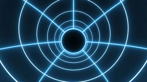 4K Abstract Neon Circle Lines Zoom Wormhole VJ Loop background Loop Animation Stock Footage 168163627
