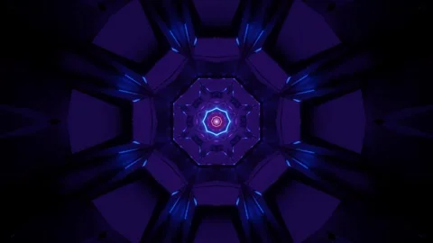 4k abstract neon light pulse loop with glowing core and dark background 스톡 동영상 303134839