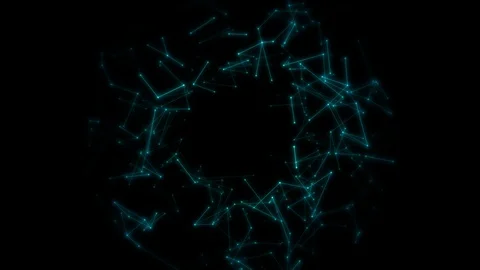 4K Abstract network nodes in seamless loop Stock Footage 108764420