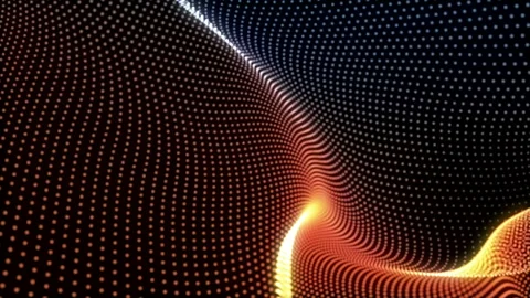 4K. Abstract orange and blue cg motion waving texture Stock Footage 112110559