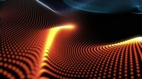 4K. Abstract orange and blue cg motion waving texture Stock Footage 112110648