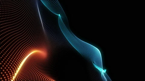 4K. Abstract orange and blue cg motion waving texture 스톡 동영상 112110728