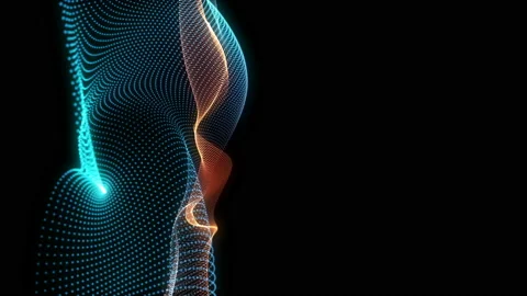 4K. Abstract orange and blue cg motion waving texture Video stock 112110837