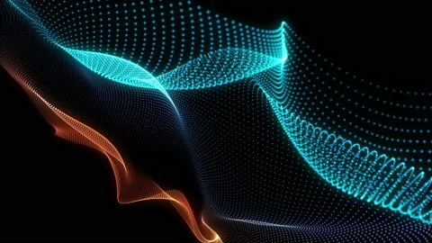 4K. Abstract orange and blue cg motion waving texture Stockbeeldmateriaal 112110940