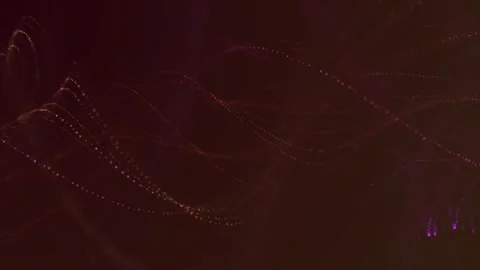 4K Abstract Particles Strings Rolling Red Background Stock Footage 313856070