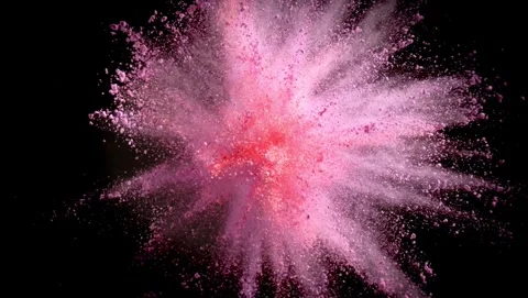 4K Abstract Pink and Red Powder Explosion with High Contrast Texture Stock Footage 328536370
