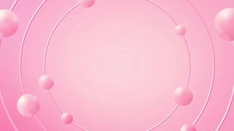 4K Abstract Pink Background Concentric Circles And Floating Spheres Video stock 334446450