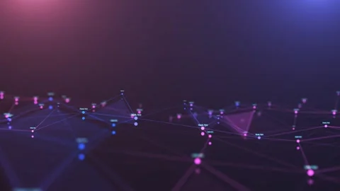 4K Abstract Polygonal Digital Network with Data Nodes and Connectivity Stock Footage 327407877