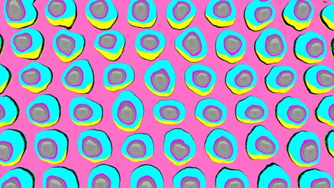 4K Abstract psychedelic colorful background with geometric shapes. 스톡 동영상 139603015
