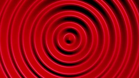4K Abstract Red and Black Concentric Circles Hypnotic Illusion Stock Footage 327408008