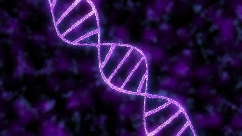 4K abstract representation of DNA molecule. Nucleic acid double helix Violet  Stock Illustration