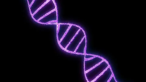 4K abstract representation of DNA molecule. Rotating violetnucleic acid helix Stock Illustration