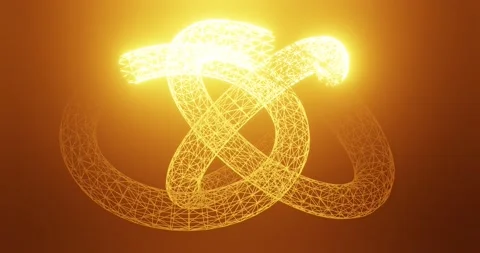 4k abstract rotating fire rings motion loop animated motion background 動画素材 134336599