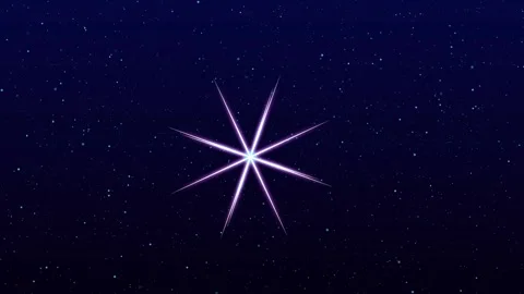 4K Abstract Single Glowing Purple Star Motion Dark Blue Background 스톡 동영상 329553801