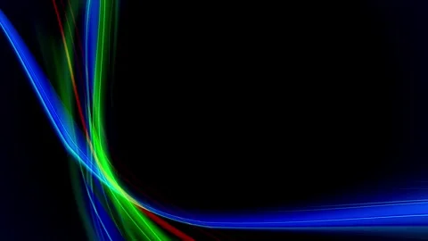 4K Abstract smooth long dynamic wavy ribbon lines wallpaper background animation Video stock 317330426