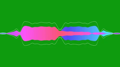 4k abstract sound wave or audio wavefrom isolated on green screen background. Stock Footage 283661505