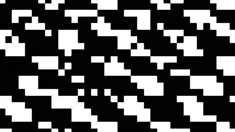 4k abstract square black and white seamless looped vj pattern. Retro background Stock Footage 214792358