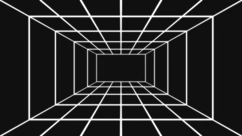 4K Abstract Square Lines Infinity Zoom Loop Animation Black And White Stock Footage 167150163