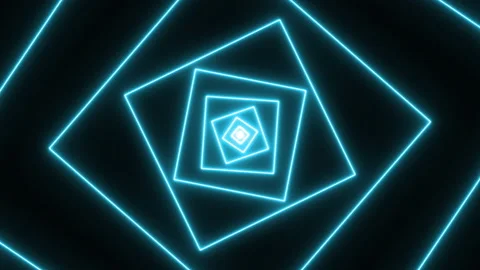 4K Abstract Square Neon Lines Infinity Zoom VJ Loop Background Loop Animation Stock Footage 168163736