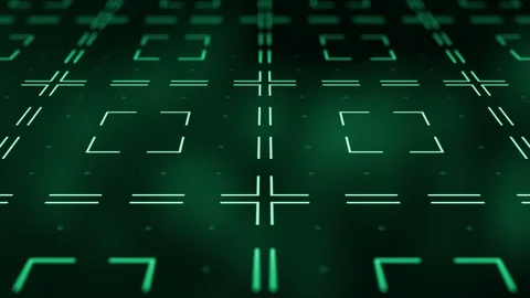 4K Abstract tech geometric green polygonal motion design Loop Stock Footage 109269468