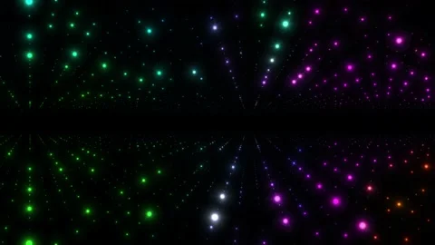 4k Abstract Technology colorful rotating led point 3d matrix, looping background Stock Footage 220893447