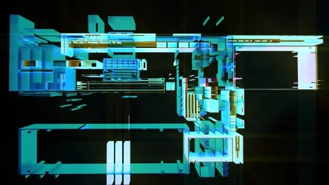 4k Abstract Technology Grid Background 3D Animation Stock Footage 309558093