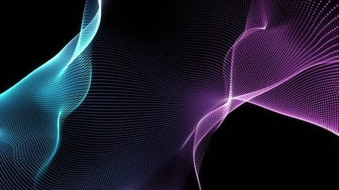 4K Abstract technology neon lines. Blue and violet construction. Stock Footage 94090177