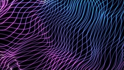 4K Abstract technology neon lines. Blue and violet construction. Stock Footage 94090307