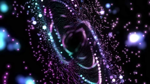 4K Abstract technology neon lines. Blue and violet construction. Stock Footage 103755822