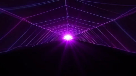 4K Abstract technology neon lines tunnel. Stock Footage 103756592