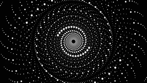 4K Abstract technology neon lines spiral tunnel. White dots construction. Stock Footage 112283179