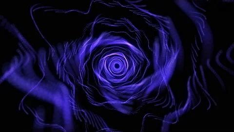 4K Abstract technology neon lines tunnel. Blue and violet dots Stock Footage 124302609