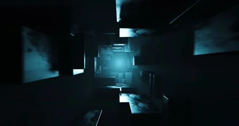 4K Abstract technology tunnel. Camera moves forward towards the light Video stock 159346635