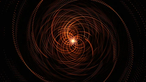 4K Abstract technology tunnel. Orange neon. Stock Footage 112221406