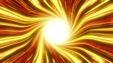 4K Abstract tunnel made of glowing lines. The sun's rays move from the center Stock Footage 274311736