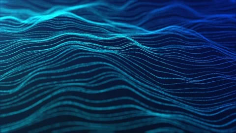 4K Abstract Undulating Blue Fine Lines Digital Waveforms Data Stream Stock Footage 328536407