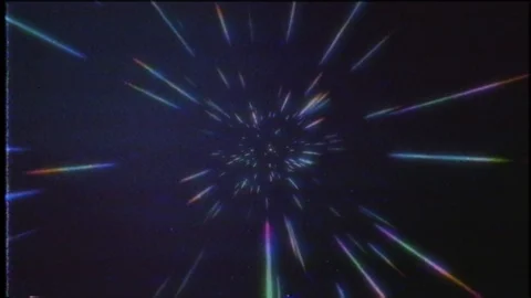 4K Abstract VHS retro cosmic background. Hyper jump into another galaxy. fast Stock Footage 118749399