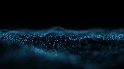 4K Abstract Wave of Blue Digital Particles with Soft Bokeh and Motion Stock Footage 330479289