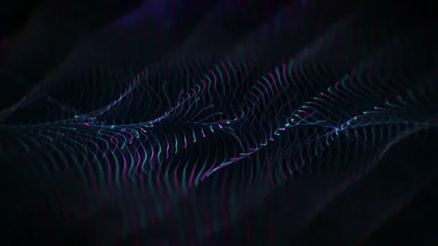 4K Abstract wave texture glowing defocused particles. Cyber digital technology Stock-Footage 103757756