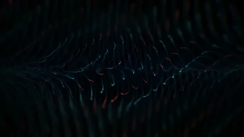 4K Abstract wave texture glowing defocused particles. Cyber digital technology Stock Footage 103757934