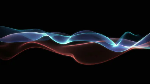 4K Abstract wave texture glowing defocused particles. Cyber digital technology Vídeo Stock 103758427