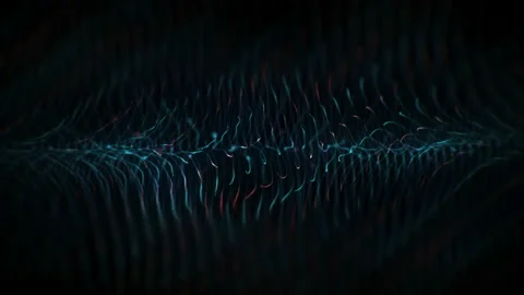 4K Abstract wave texture glowing defocused particles. Cyber digital technology Stockbeeldmateriaal 103758433