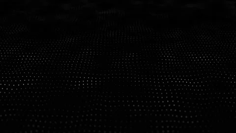 4K Abstract white dotted waves. Sound visualization. Glowing neon particles Stock Footage 112365795