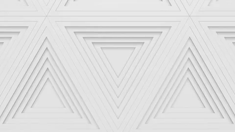 4K Abstract White Geometric Pattern with Layered Triangles and 3D Depth Stock Footage 327408120