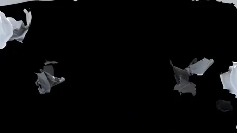 4K Abstract White Liquid Flow and Swirling Patterns on Black Stock Footage 327408121