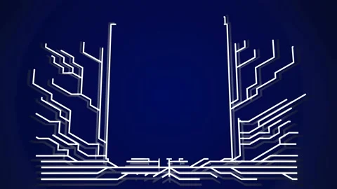 4k abstract white wireframe on dark blue bg. Ai growing geometric pattern of Stock Footage 147844248