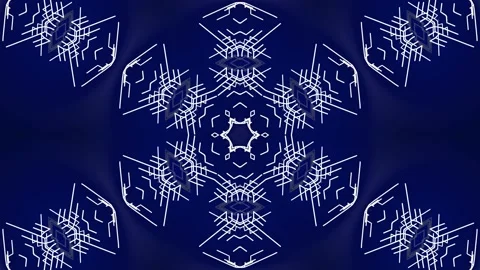 4k abstract white wireframe on dark blue bg. Ai growing geometric pattern of Stock Footage 163931337